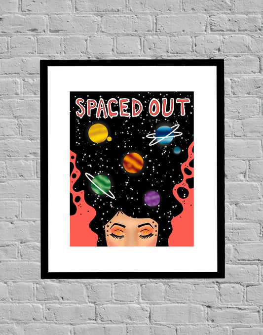 Spaced Out Galaxy Illustration Art Print